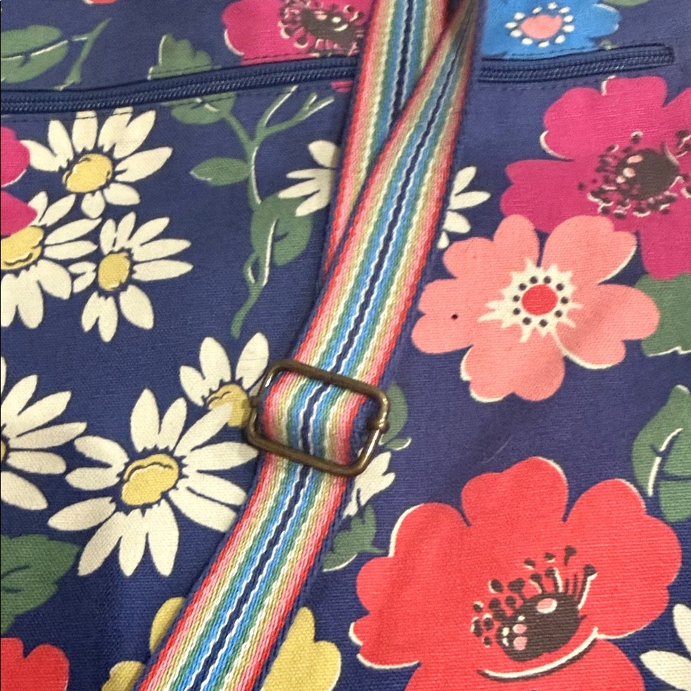 Cath Kidston Navy Floral/polka dot Canvas Shoulder Bag- Reversible - Picture 6 of 7